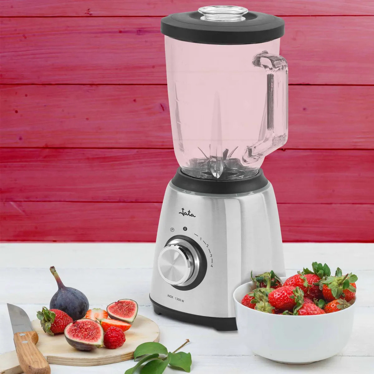 Batidora de vaso JATA JEBT1243 de 1300 W. 6 cuchillas. 4 velocidades + pulse. Pica hielo