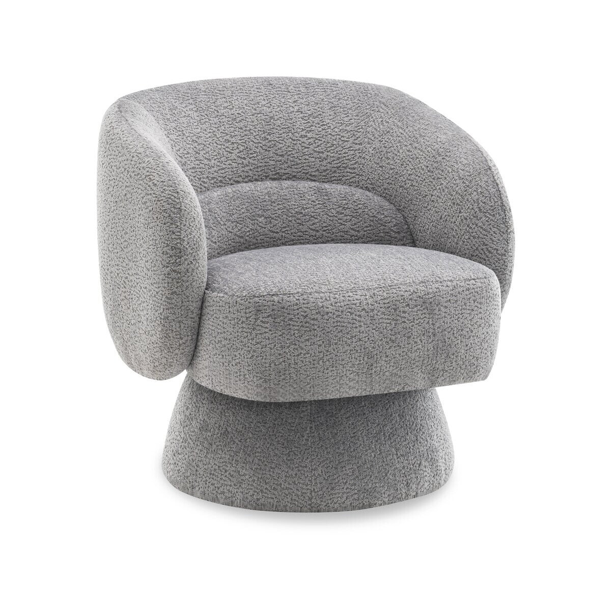 Fauteuil pivotant en tissu bouclette "Franklin" - 74 x 75 x 75 cm - Gris