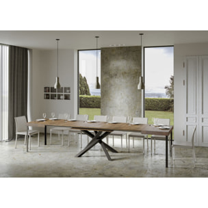 Table extensible 90x160/420 cm Volantis Noyer cadre Anthracite