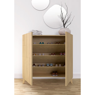Zapatero Bergen melamina roble patas roble 87x90x27 cm