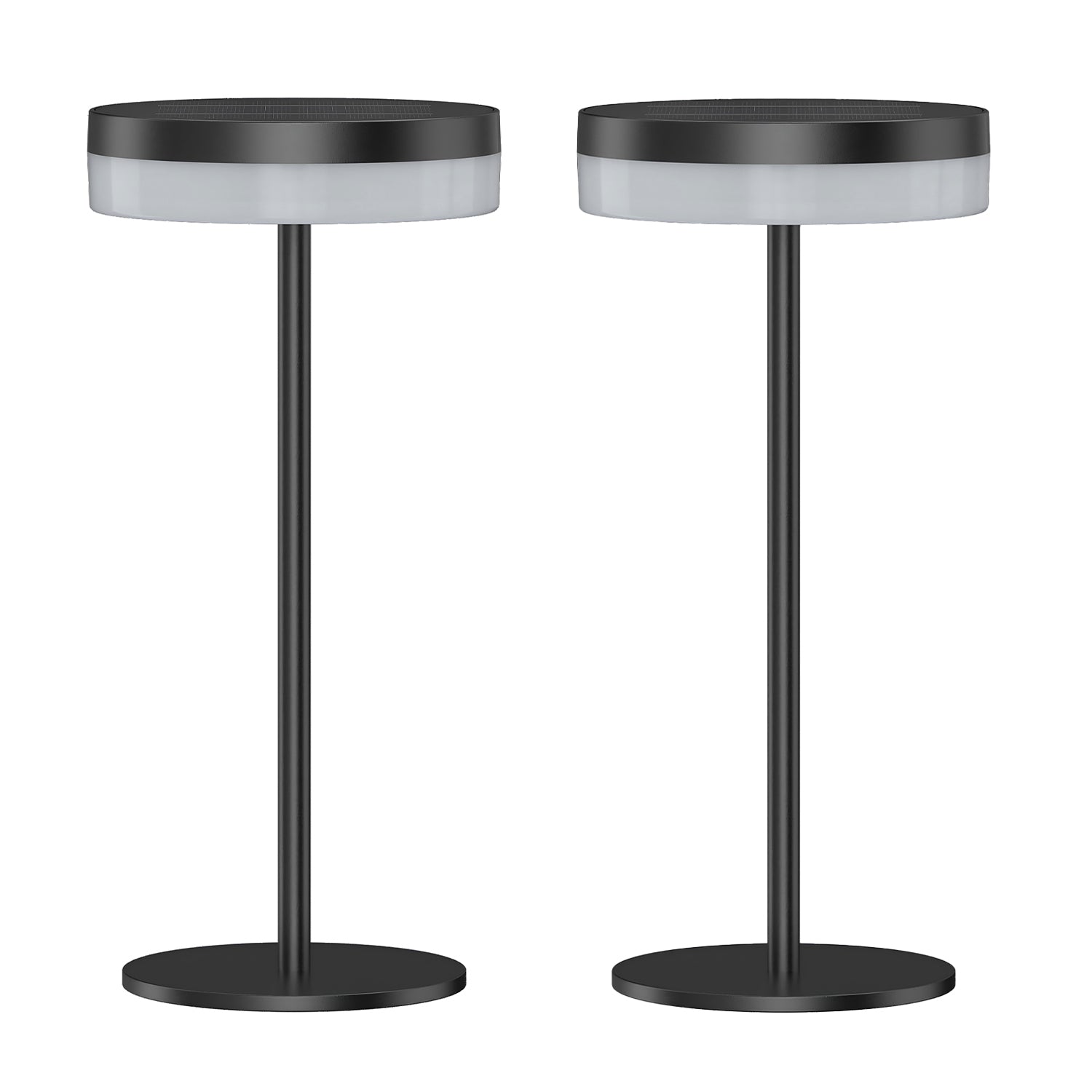 Lot de 2 lampes de table solaires et USB noires LED blanc chaud dimmable 2x VIVIA MINI SOLAR H27cm