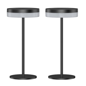 Lot de 2 lampes de table solaires et USB noires LED blanc chaud dimmable 2x VIVIA MINI SOLAR H27cm