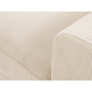 Canapé d'angle gauche convertible avec coffre de rangement "Kyoto" 4 places en velours côtelé beige