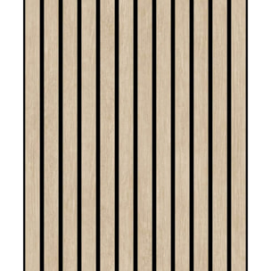 Papier peint bois clair et lignes grises modernes