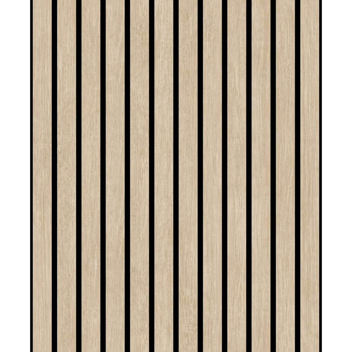 Papier peint bois clair et lignes grises modernes