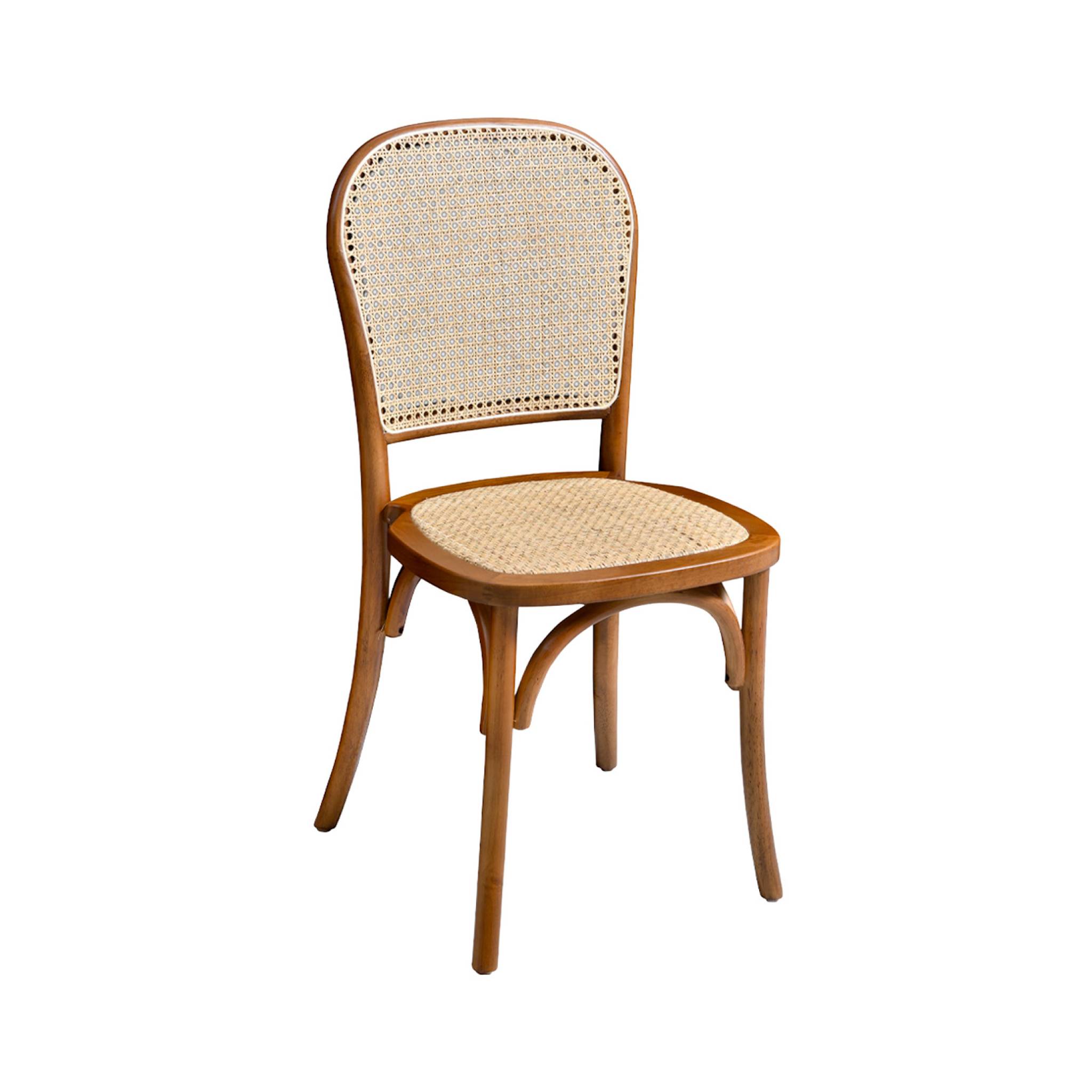 Chaise vintage bois et rotin (lot de 4) MONTPARNASSE
