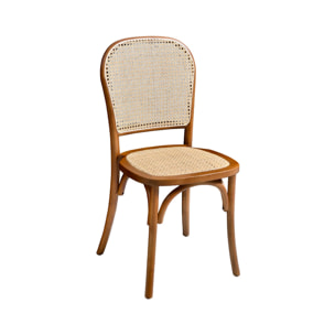 Chaise vintage bois et rotin (lot de 4) MONTPARNASSE