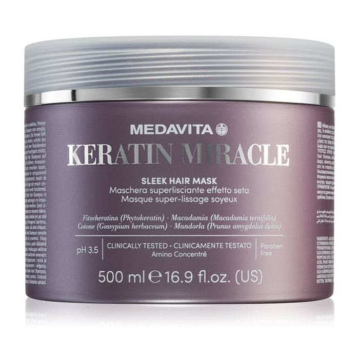 MEDAVITA Keratin Miracle Sleek Hair Mask Superlisciante 500ml