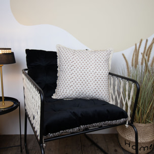Coussin en coton terracotta avec franges 40cm GOBI