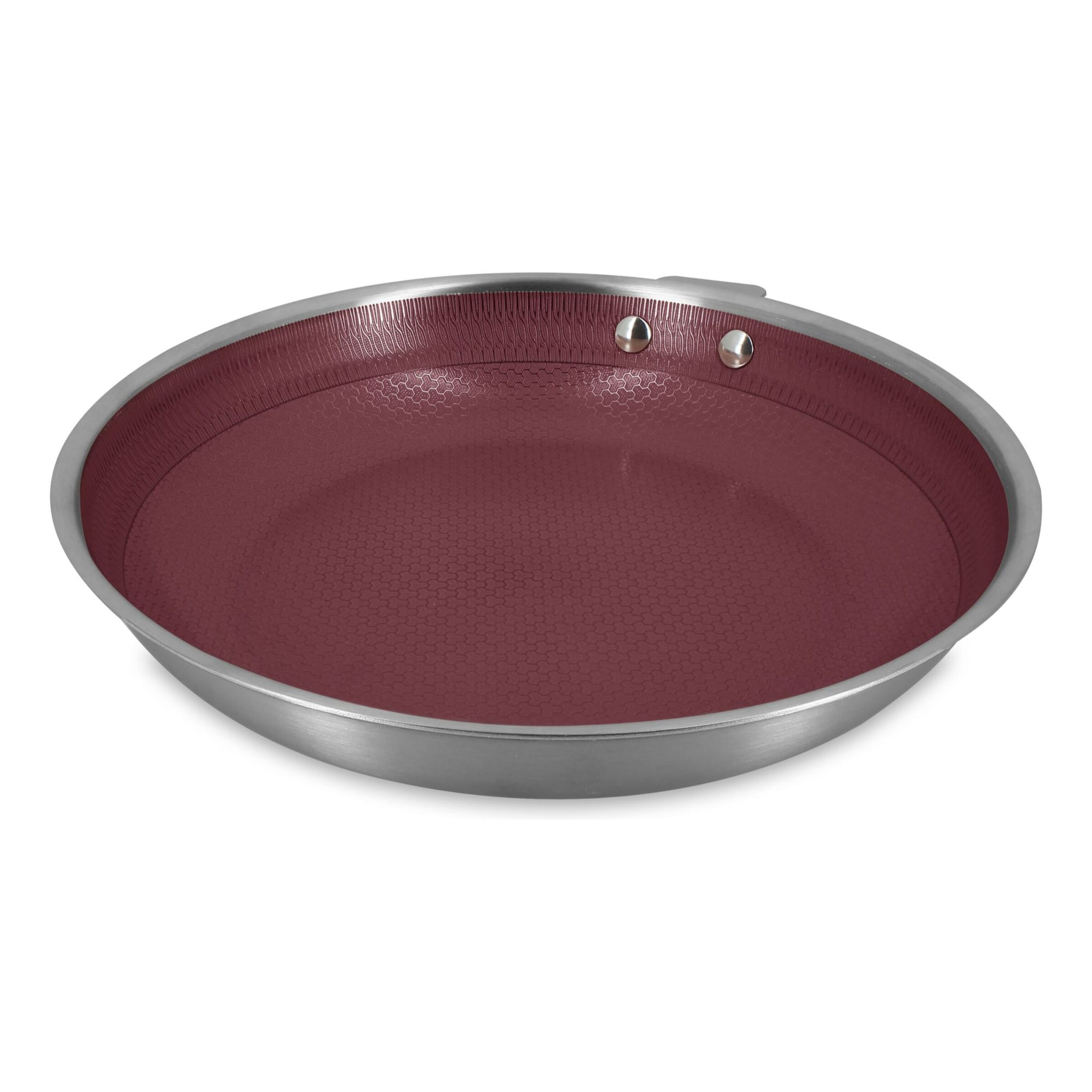 Poêle 28cm en acier inoxydable et manche amovible lie de vin AGLAE