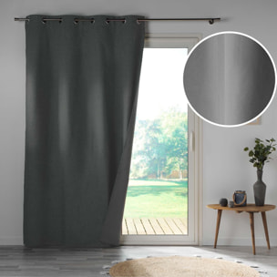 Rideau 100% occultant en microfibre - Gris anthracite