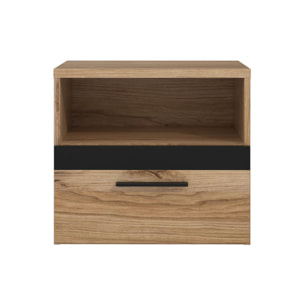 Table de chevet en décor bois chêne - DAVID