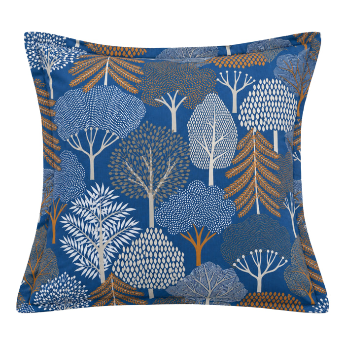 Parure de lit 2 pièces en 100% percale de coton forêt housse + taie - Bleu Encre