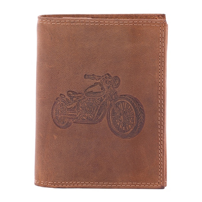 Portafoglio uomo in vera pelle - Modello False - Casual - 10.0 x 13.0 x 3.0 cm