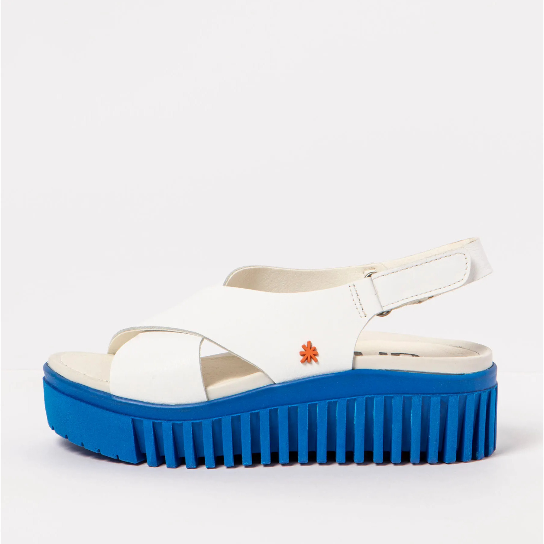 Sandalia de cuña 1574 NAPPA WHITE-BLUE/BRIGHTON color White-blue