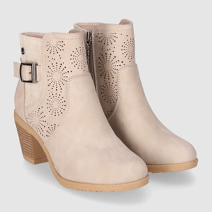 Botines - Beig - Tacón: 6 cm