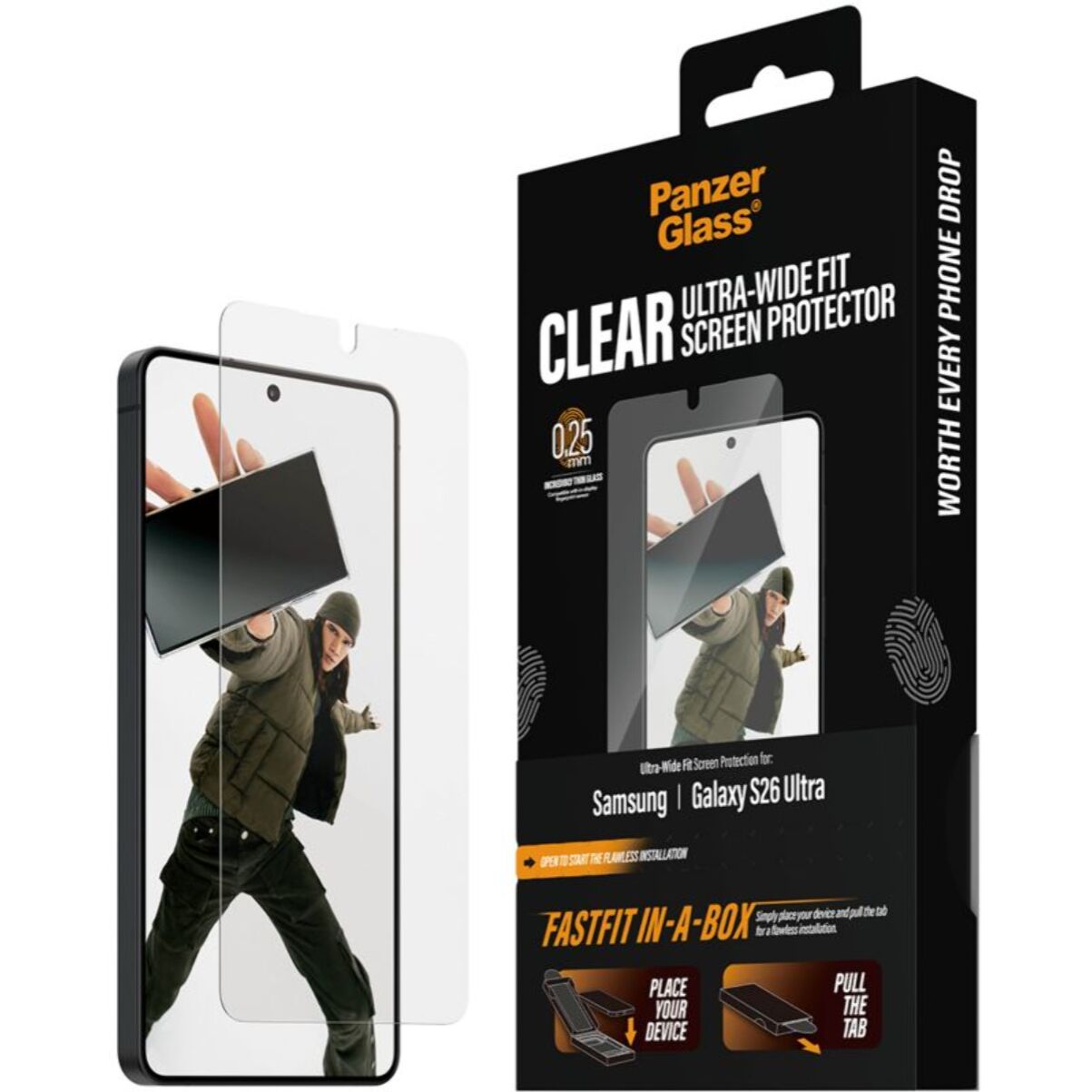 Protège écran PANZERGLASS Samsung Galaxy S26 Ultra pose facile