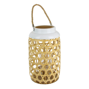 Lanterne Tressee Blanc H38.5cm