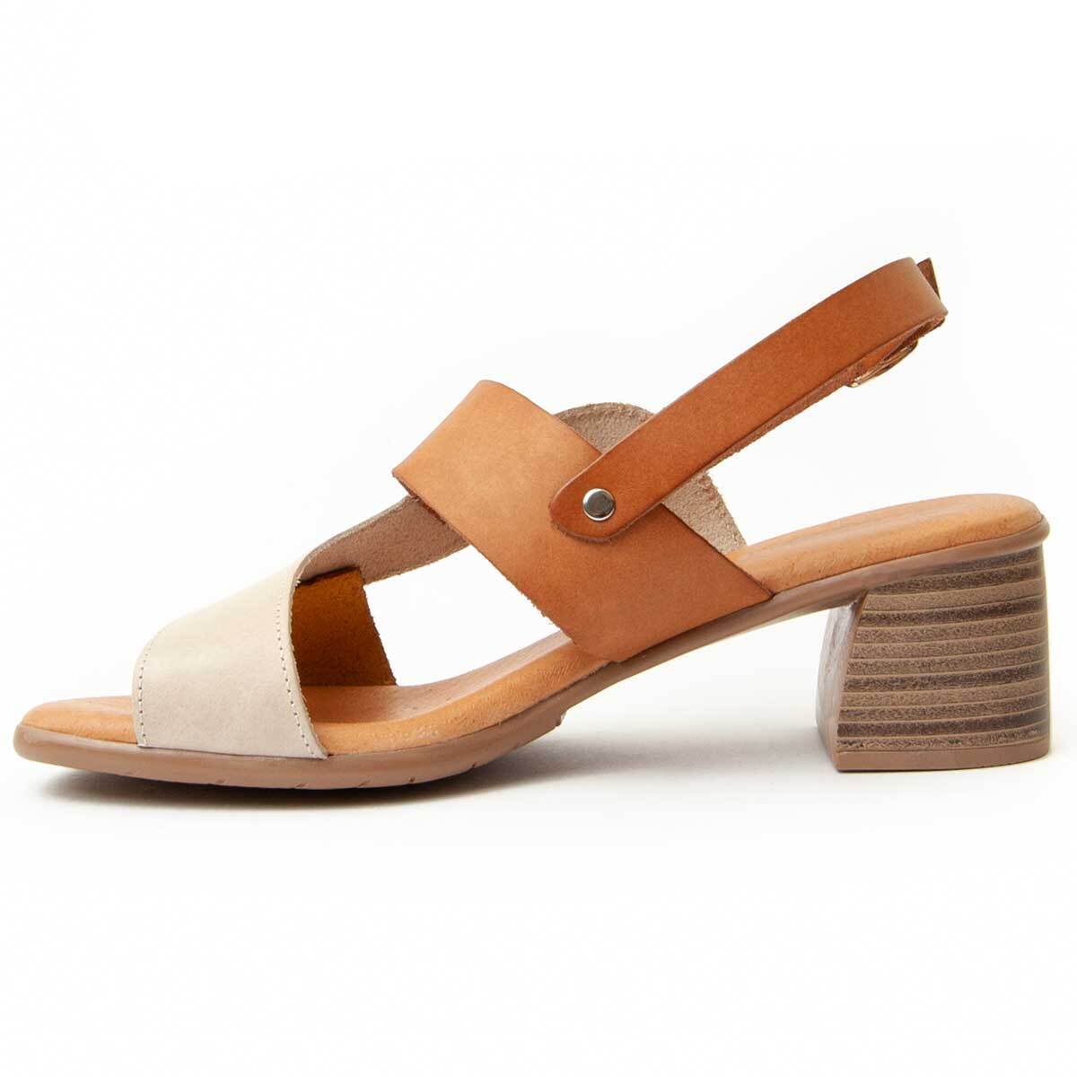 Sandalia de tacón - Marron - Altura: 5 cm