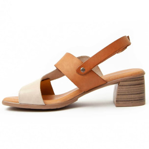 Sandalia de tacón - Marron - Altura: 5 cm