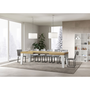 Table Naxy Mix Extensible dessus Chêne Nature structure Frêne Blanc 90x180 Allongée 284