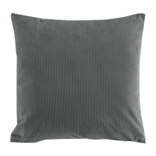 Coussin déhoussable en velours côtelé - Gris anthracite