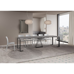 Consola extensible 90x40/300cm Zamat cemento estructura antracita