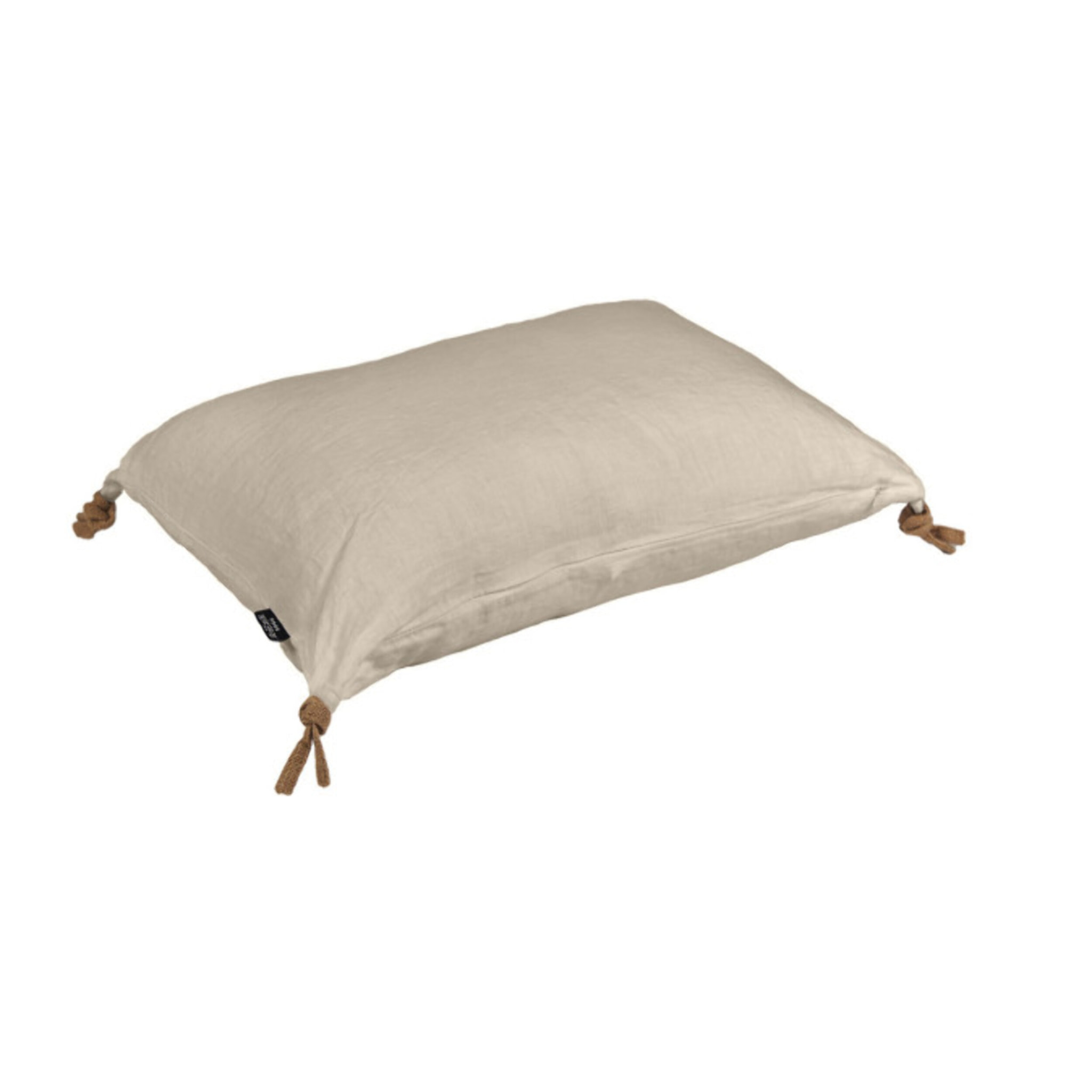 Coussin 40 x 60 cm en lin lavé avec 4 nouettes en jute - SOLINE
