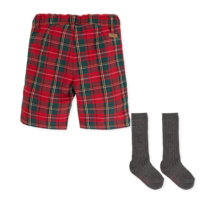 Bermuda y calcetines - Rojo
