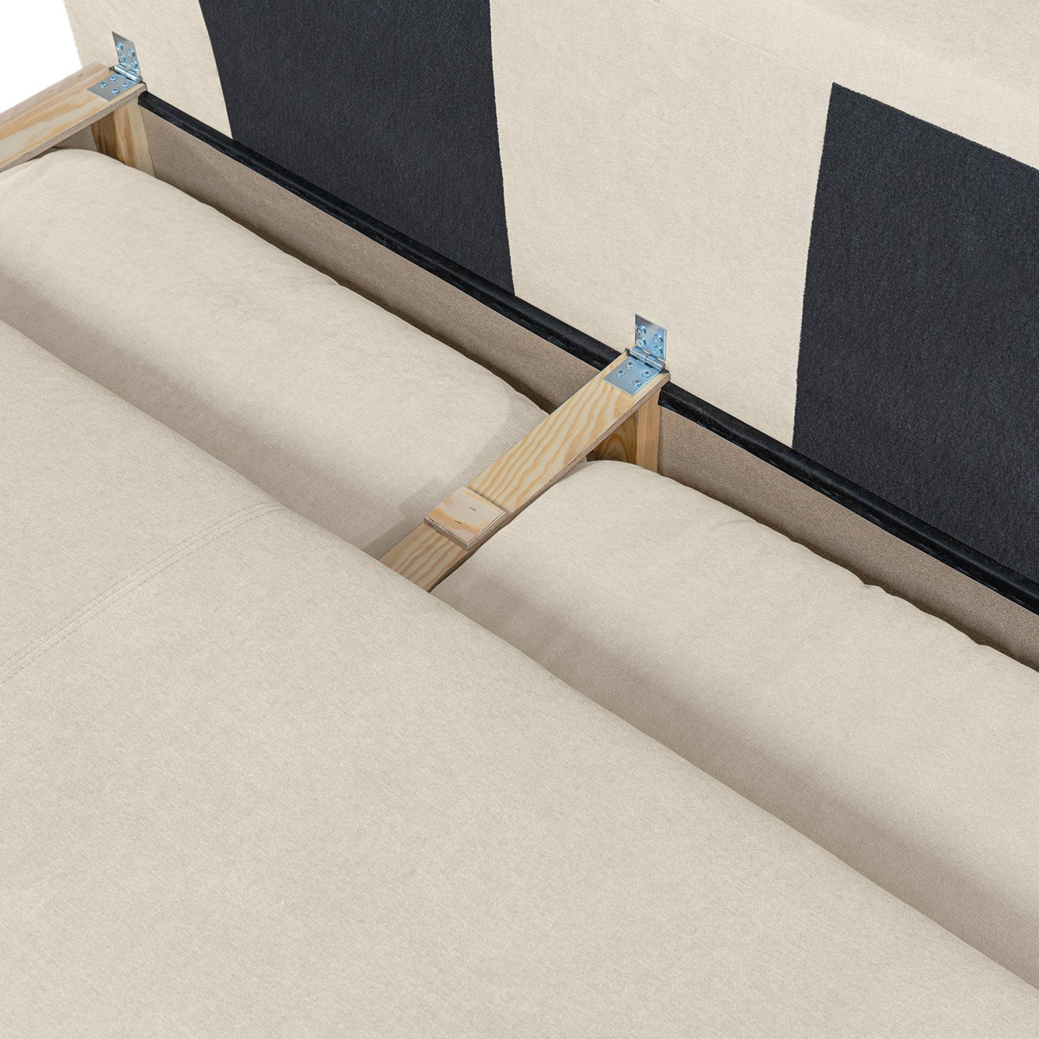 Banquette convertible 3 places tissu chenille avec coffre NELSON