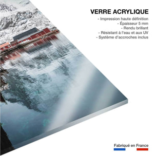 Paysage hiver village de pecheur norvegien  Tableau plexiglas