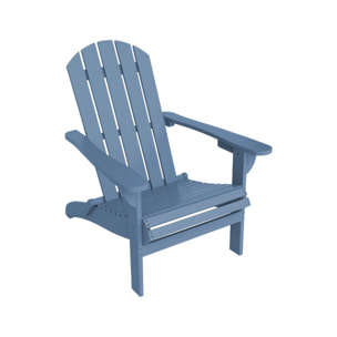 Fauteuil adirondack bleu en bois d'acacia avec accoudoirs KERINA. plusieurs coloris. 90 x 71 x 91.5 cm