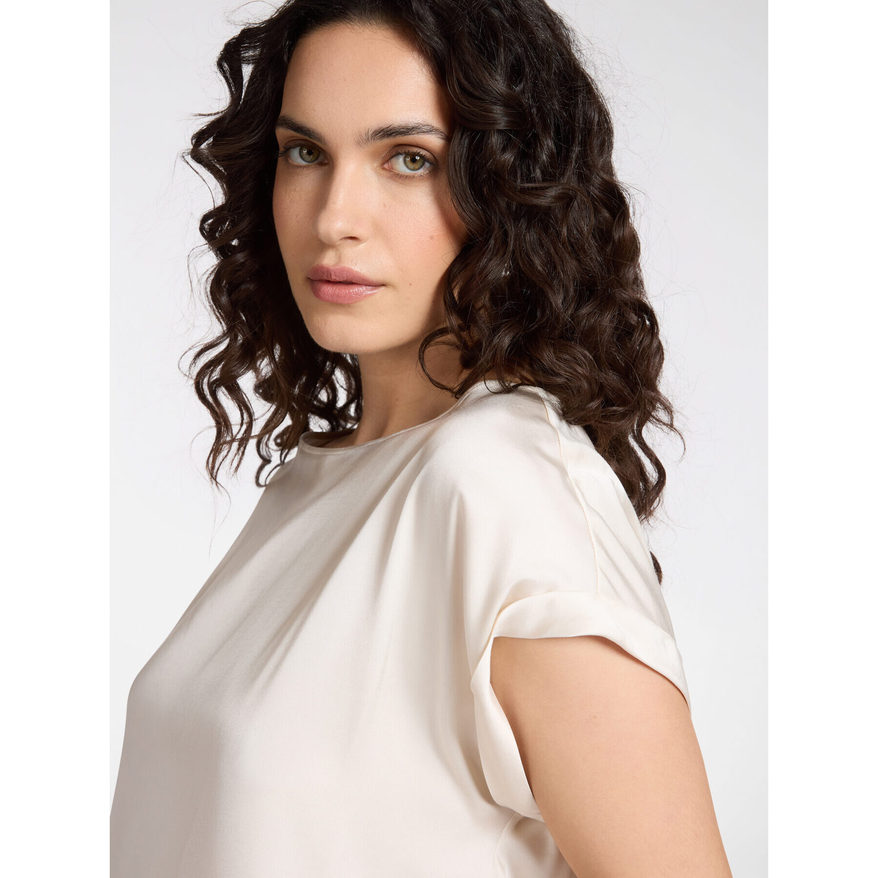 Elena Mirò - Blusa de satén - Beige