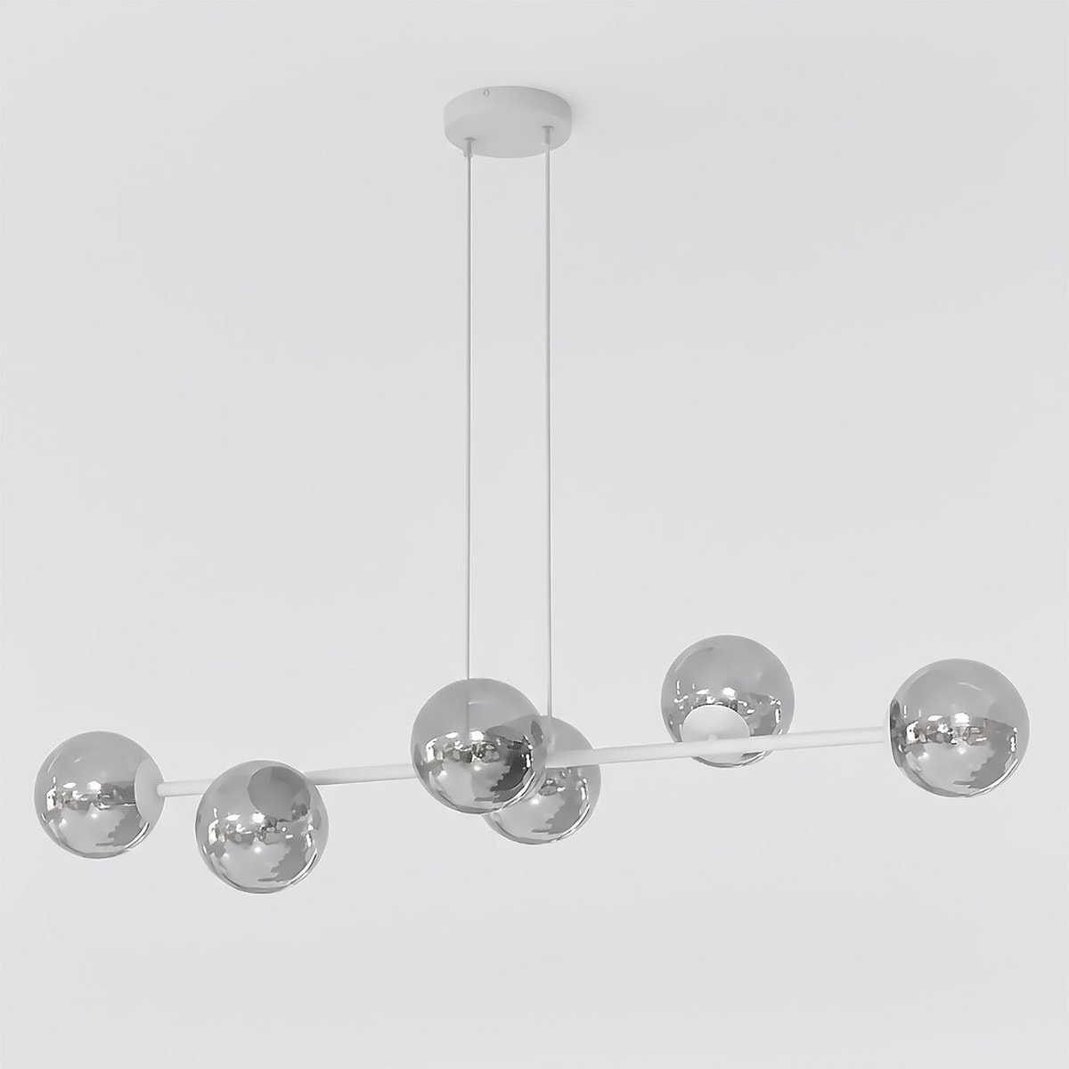 Lampada a sospensione Magnus in acciaio grigio grafite e vetro