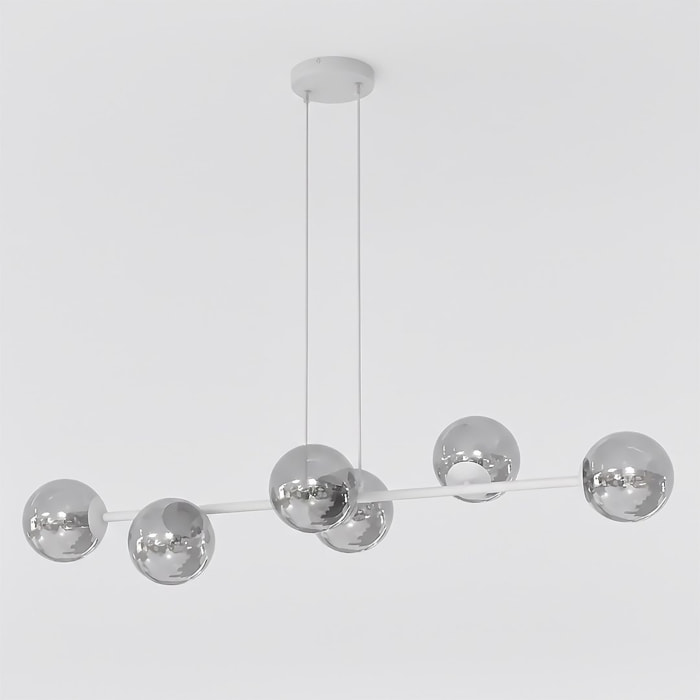 Lampada a sospensione Magnus in acciaio grigio grafite e vetro