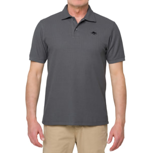 Polo color liso KITAMI algodón jacquard Gris