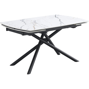 Table à manger extensible 6/8 couverts en céramique effet Marbre - HYDRA