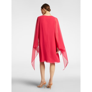 Elena Mirò - Vestido elegante con capa. - Rojo