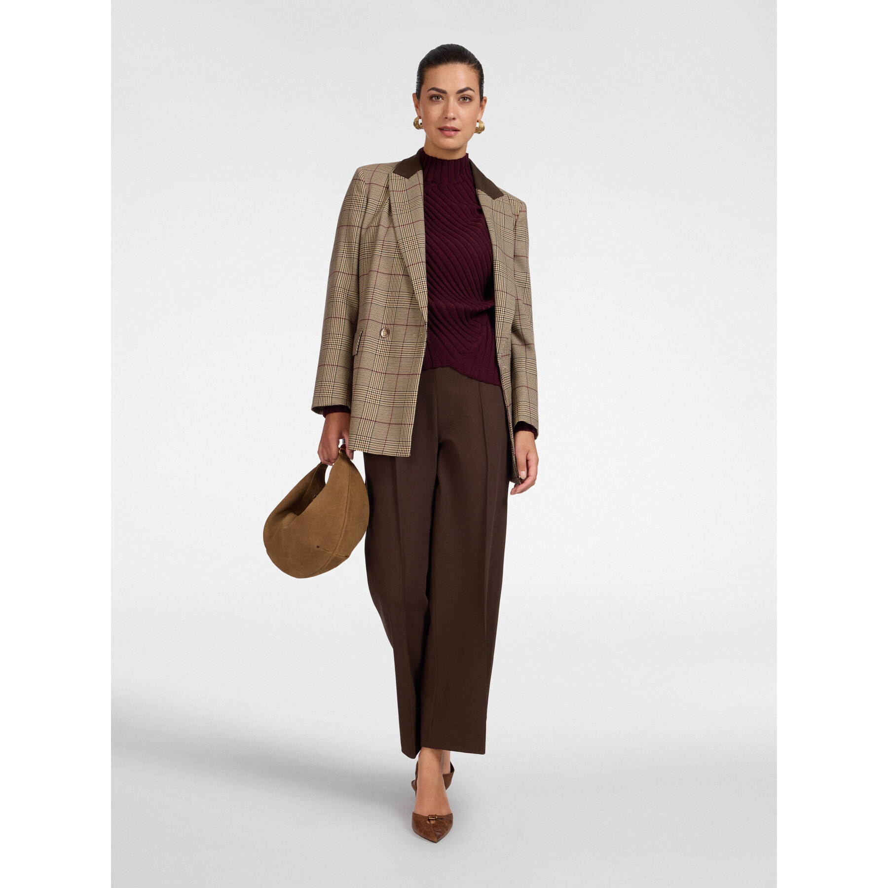 Elena Mirò - Pantaloni in jersey misto viscosa - Marrone