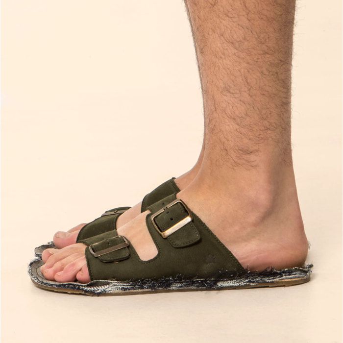 Sandalias N598 NOBUCK LAVADO KAKI/ RECYCLUS UNISEX color Kaki