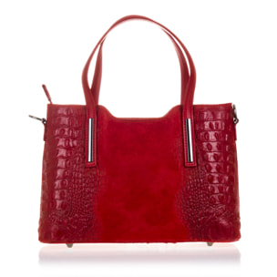 Fiesole Bolso tote Mujer.Piel auténtica Gamuza Grabado Cocodrilo