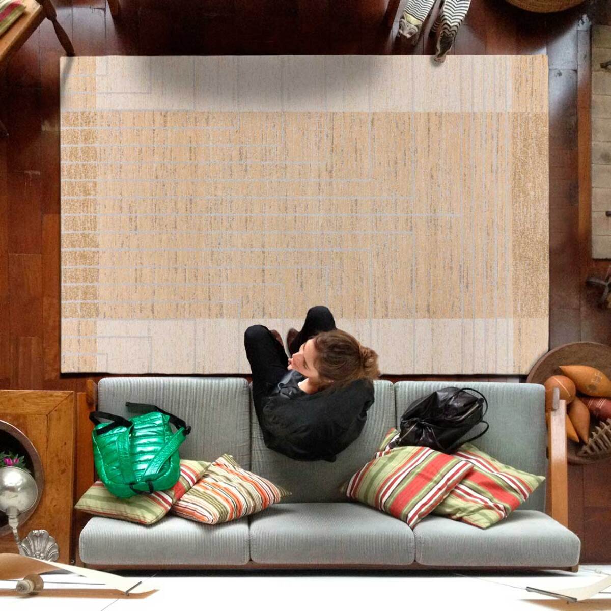 CRAFT Alfombra étnica en tonos beige, varias medidas disponibles