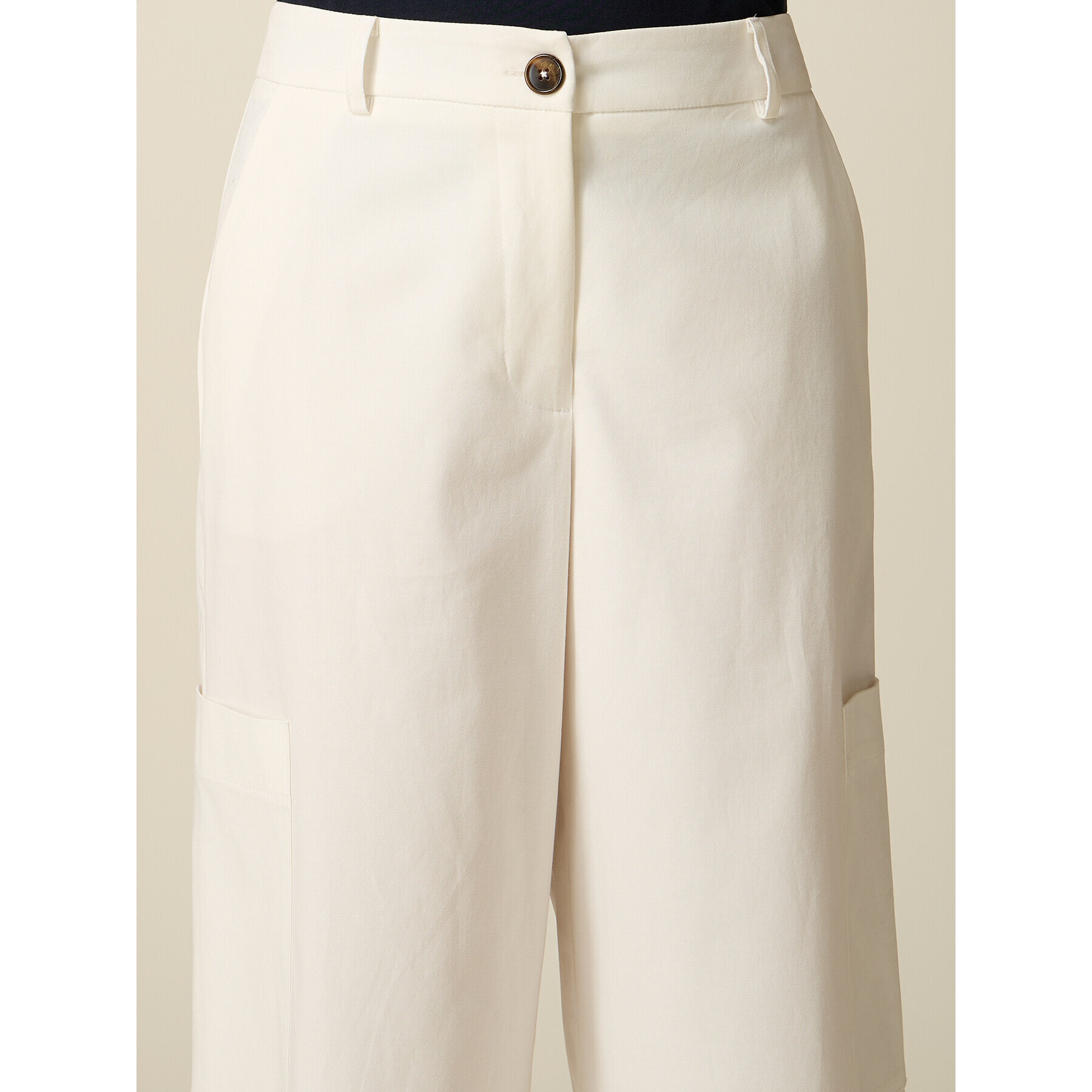 Oltre - Pantalones cargo cropped - Blanco
