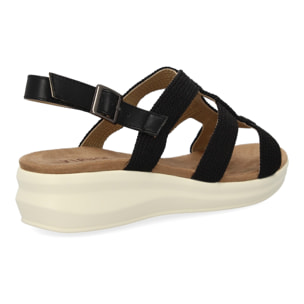 Sandalia plana de mujer comoda y elegante diseño moderno con tiras cruzadas