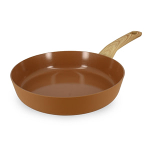 Poêle 24cm avec revêtement céramique noisette - tous feux COLORAMA