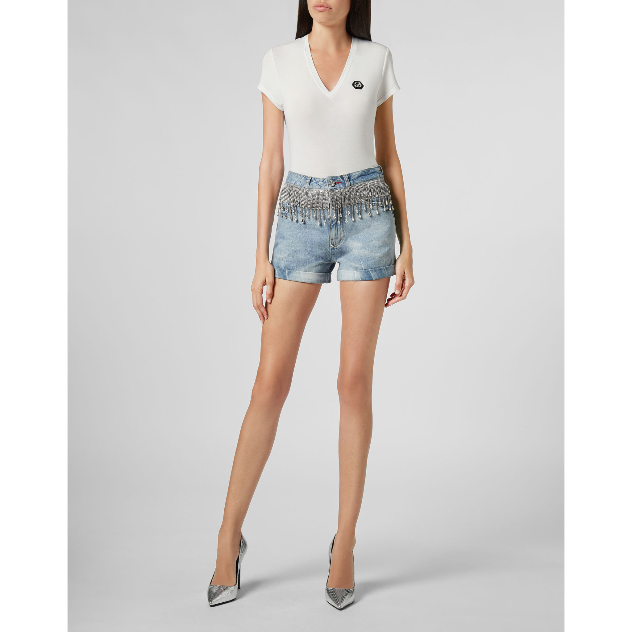 PHILIPP PLEIN Pantalones cortos vaqueros