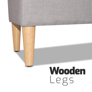 ISTANBUL - Cassapanca ottomana con contenitore da 42L. Panca fondoletto pouf in tessuto con seduta imbottita e piedi in legno di pino