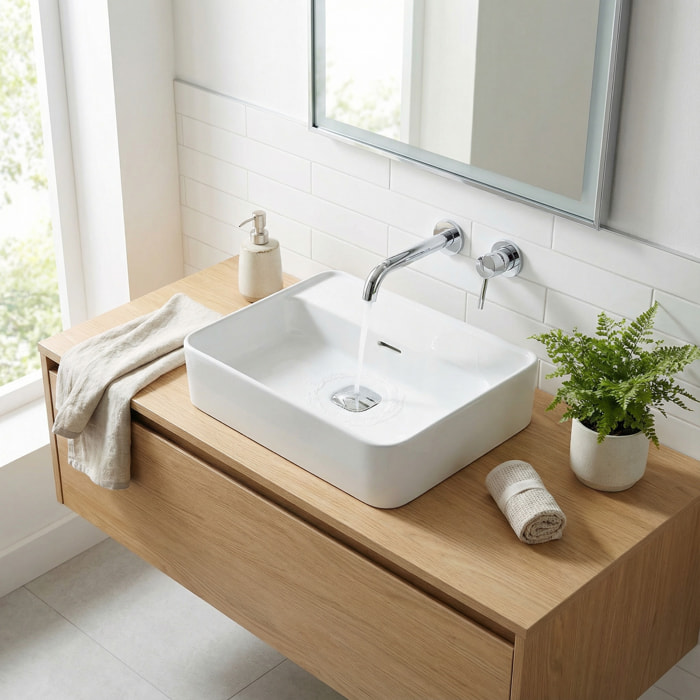 Strada II Lavabo 500x430x180 mm, sans trou de robinetterie, avec trop plein, blanc brillant (E239801)