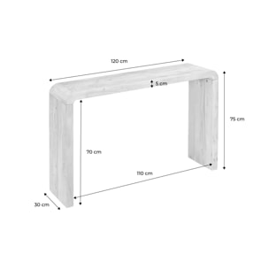 Console exotique bois d'acacia 120 cm naturel - Dana