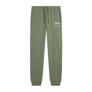 Pantaloni sportivi con bande laterali e fondo a polsino